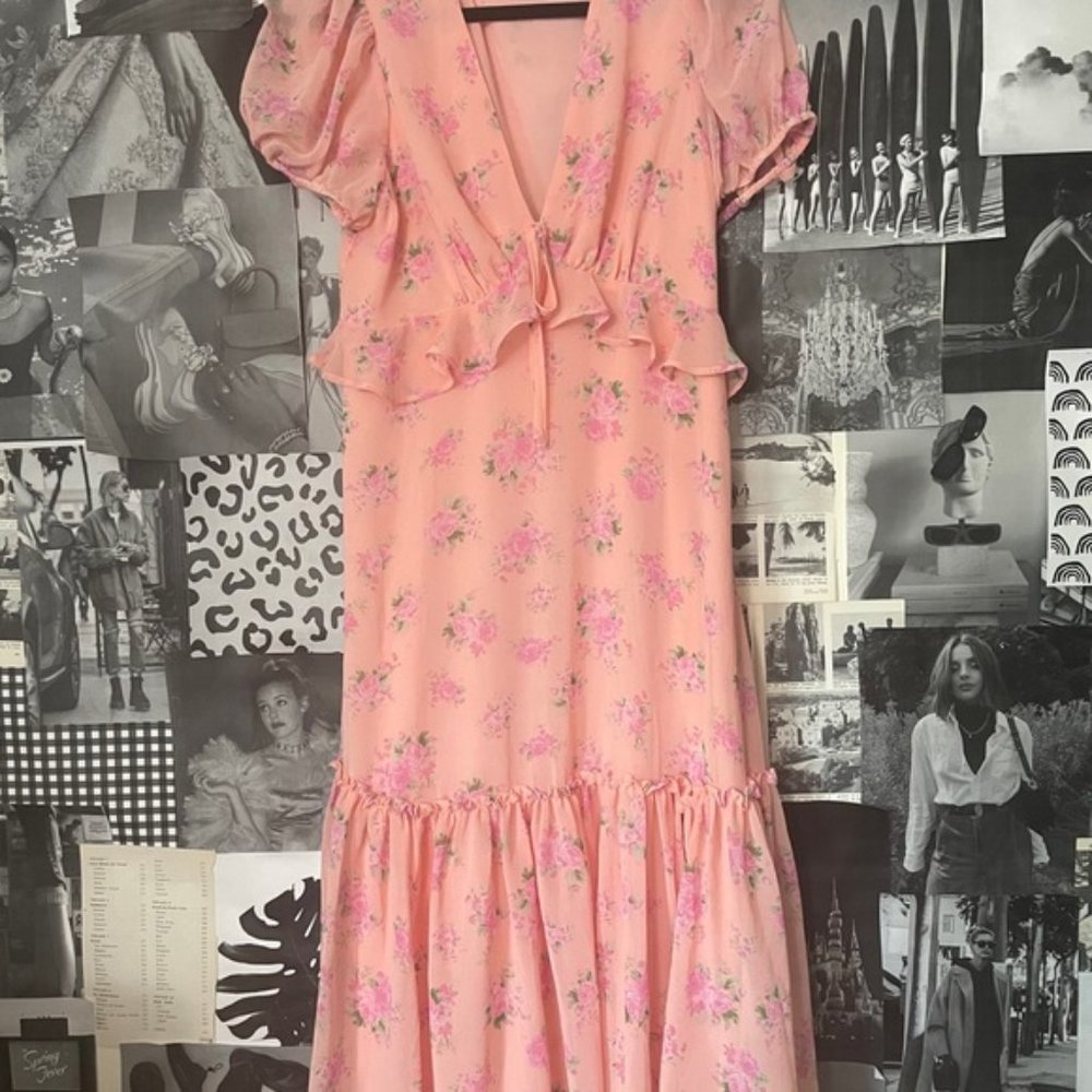 Love Shack Fancy Maxi Pink FloralDress - US Size 8